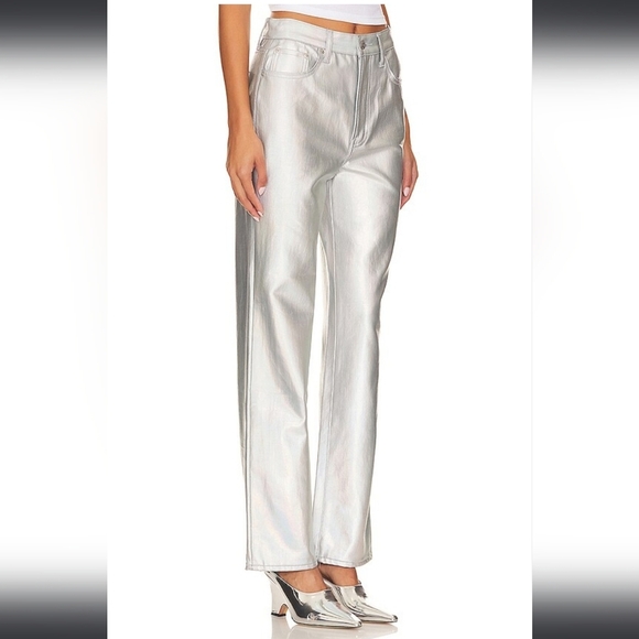 NEW Pistola Cassie High Rise Coated Prism Straight Leg Metallic Luxury Jeans - Picture 3 of 12